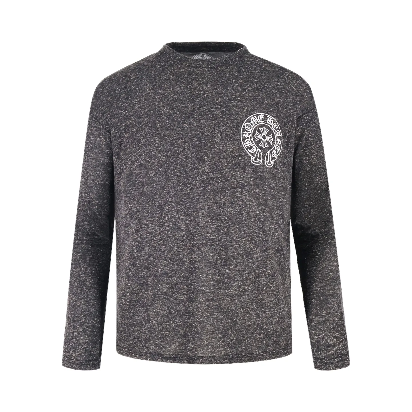 🅿️340 [Exclusive supply] CH Croix Heart Flag Printed Long Sleeve (Gray) The original version was purchased from Japan Osaka National Specialty School for 4500. The fabric is made of 230 grams of cotton. The printing adopts manual glue printing process. Customized auxiliary materials, produced by large manufacturers, are very demanding in workmanship, and the upper body is comfortable and natural. Size:S-M-L